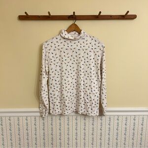 VINTAGE Separate Issue Floral Turtleneck Long Sleeve Top